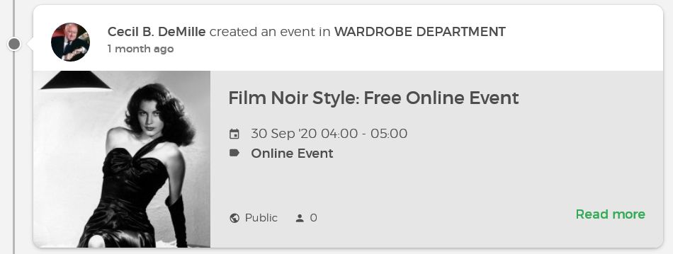 An Event in the activity streams